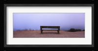 Empty bench in a parking lot, California, USA Fine Art Print
