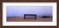 Empty bench in a parking lot, California, USA Fine Art Print