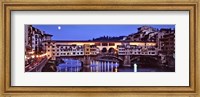 Bridge across a river, Arno River, Ponte Vecchio, Florence, Tuscany, Italy Fine Art Print