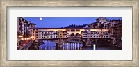 Bridge across a river, Arno River, Ponte Vecchio, Florence, Tuscany, Italy Fine Art Print