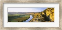 High angle view of vineyards along a river, Einzellage, Hessigheimer Felsengarten, Hessigheim, Baden-Wurttemberg, Germany Fine Art Print