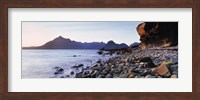 Rocks on the beach, Elgol Beach, Elgol, view of Cuillins Hills, Isle Of Skye, Scotland Fine Art Print