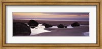 Rocks on the beach, Sandymouth Bay, Bude, Cornwall, England Fine Art Print