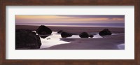 Rocks on the beach, Sandymouth Bay, Bude, Cornwall, England Fine Art Print