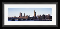 Bridge across a river, Big Ben, Houses of Parliament, Thames River, Westminster Bridge, London, England Fine Art Print