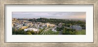 High angle view of a city, Holyrood Palace, Our Dynamic Earth and Scottish Parliament Building, Edinburgh, Scotland Fine Art Print