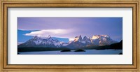 Clouds over snow covered mountains, Towers Of Paine, Torres Del Paine National Park, Patagonia, Chile Fine Art Print