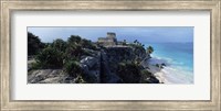 Castle on a cliff, El Castillo, Tulum, Yucatan, Mexico Fine Art Print