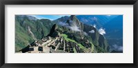 High angle view of ruins of ancient buildings, Inca Ruins, Machu Picchu, Peru Fine Art Print