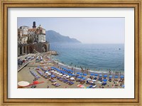 Houses on the sea coast, Amalfi Coast, Atrani, Salerno, Campania, Italy Fine Art Print