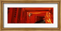 Torii gates of a shrine, Fushimi Inari-Taisha, Fushimi Ward, Kyoto, Kyoto Prefecture, Kinki Region, Honshu, Japan Fine Art Print
