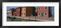 Houses along a canal, Burano, Venice, Veneto, Italy Fine Art Print