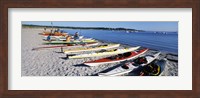 Kayaks on the beach, Third Beach, Sakonnet River, Middletown, Newport County, Rhode Island (horizontal) Fine Art Print