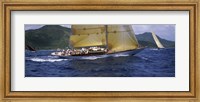 Yacht racing in the sea, Antigua, Antigua and Barbuda Fine Art Print