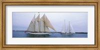 Sailboats in the sea, Narragansett Bay, Newport, Newport County, Rhode Island, USA Fine Art Print
