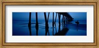 Silhouette of a pier, Hermosa Beach Pier, Hermosa Beach, California, USA Fine Art Print