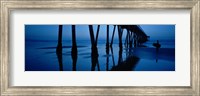 Silhouette of a pier, Hermosa Beach Pier, Hermosa Beach, California, USA Fine Art Print
