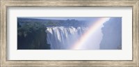 Rainbow over a waterfall, Victoria Falls, Zambezi River, Zimbabwe Fine Art Print