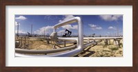 Pipelines on a landscape, Taft, Kern County, California, USA Fine Art Print