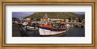 Fishing boats moored at a harbor, Kalk Bay Harbour, Kalk Bay, False Bay, Cape Town, Western Cape Province, South Africa Fine Art Print