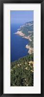 High angle view of a coastline, Mirador De Ricardo Roca, Serra De Tramuntana, Majorca, Balearic Islands, Spain Fine Art Print