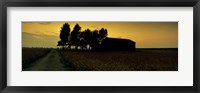 Silhouette of a farmhouse at sunset, Polesine, Veneto, Italy Fine Art Print