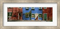 Facade of houses, Burano, Veneto, Italy Fine Art Print