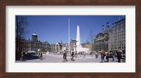 Group of people at a town square, Dam Square, Amsterdam, Netherlands Fine Art Print