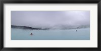Tourist swimming in a thermal pool, Blue Lagoon, Reykjanes Peninsula, Reykjavik, Iceland Fine Art Print
