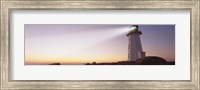 Low Angle View Of A Lighthouse at dusk, Peggy's Cove, Nova Scotia, Canada Fine Art Print
