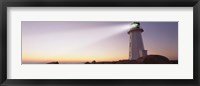 Low Angle View Of A Lighthouse at dusk, Peggy's Cove, Nova Scotia, Canada Fine Art Print