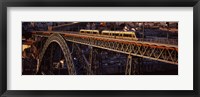Metro train on a bridge, Dom Luis I Bridge, Duoro River, Porto, Portugal Fine Art Print