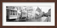 Houses along a channel, Bruges, West Flanders, Belgium Fine Art Print