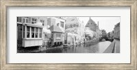 Houses along a channel, Bruges, West Flanders, Belgium Fine Art Print