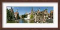 Buildings at the waterfront, Rozenhoedkaai, Bruges, West Flanders, Belgium Fine Art Print