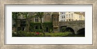 Buildings along channel, Bruges, West Flanders, Belgium Fine Art Print
