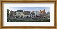 Buildings at the waterfront, Bruges, West Flanders, Belgium Fine Art Print