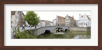 Bridge across a channel, Bruges, West Flanders, Belgium Fine Art Print