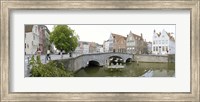Bridge across a channel, Bruges, West Flanders, Belgium Fine Art Print