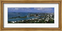 Buildings along a coastline, Bermuda Fine Art Print