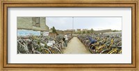Bicycles parked in the parking lot of a railway station, Gent-Sint-Pieters, Ghent, East Flanders, Flemish Region, Belgium Fine Art Print