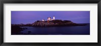Lighthouse on the coast at dusk, Nubble Lighthouse, York, York County, Maine Fine Art Print