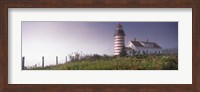 Low angle view of a lighthouse, West Quoddy Head lighthouse, Lubec, Washington County, Maine, USA Fine Art Print