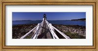 Lighthouse on the coast, Marshall Point Lighthouse, built 1832, rebuilt 1858, Port Clyde, Maine, USA Fine Art Print