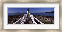Lighthouse on the coast, Marshall Point Lighthouse, built 1832, rebuilt 1858, Port Clyde, Maine, USA Fine Art Print