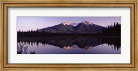Reflection of mountains in water, Banff, Alberta, Canada Fine Art Print