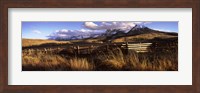 Fence with mountains in the background, Colorado Fine Art Print