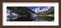Reflection of a mountain in a lake, Maroon Bells, Aspen, Colorado Fine Art Print