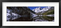 Reflection of a mountain in a lake, Maroon Bells, Aspen, Colorado Fine Art Print