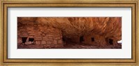 Dwelling structures on a cliff, House Of Fire, Anasazi Ruins, Mule Canyon, Utah, USA Fine Art Print